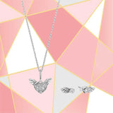 S925 Sterling Silver Angel Wings Gift Set - Romantic Anniversary Jewelry