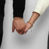 Minimalist Heart Charm Cuban Chain Couple Bracelets