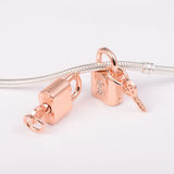 Europe Silver Bracelet Padlock & Key Charm DIY Jewelry Making