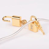 925 Silver Padlock and Key Dangle Charm for Bracelet DIY