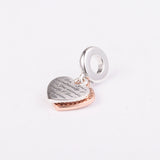 925 Silver Entwined Hearts Dangle Charm for Bracelets