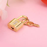 Plated Padlock Key Charm Euro Bracelet 925 Silver Bead Jewelry Making