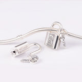 Valentines Gift Silver Padlock & Key Charms for Bracelets DIY Jewelry