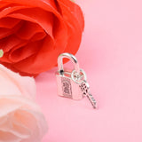 Valentines Gift Silver Padlock & Key Charms for Bracelets DIY Jewelry