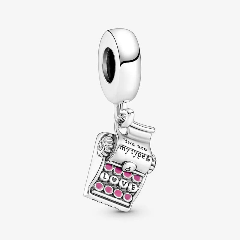 Silver Typewriter Charm for Europe Bracelet DIY Jewelry Making
