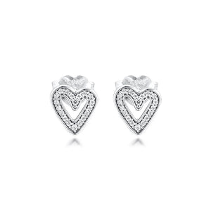 925 Silver Heart Hoop Earrings Wedding Jewelry