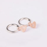 Valentines Freehand Heart Hoop 925 Sterling Silver Earrings Wedding Jewelry