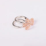 Valentines Freehand Heart Hoop 925 Sterling Silver Earrings Wedding Jewelry