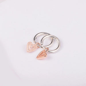 Valentines Freehand Heart Hoop 925 Sterling Silver Earrings Wedding Jewelry