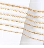 Stainless Steel Cuban Chain Necklace Vintage Tone Solid Metal Necklace