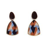 Velvet Houndstooth Earrings Light Temperament Geometric High-end Bear Earrings