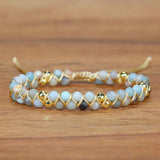 Vintage Amazonite beads adjustable bracelet bangle