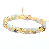 Vintage Amazonite beads adjustable bracelet bangle