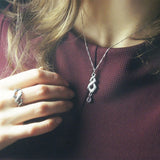 Vintage Forest Snake Leaf Necklace For Women - Amethyst Pendant Necklace