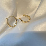 Vintage Metal Ball Hoop Earrings Hollow Out Statement Earrings