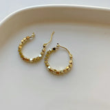 Vintage Metal Ball Hoop Earrings Hollow Out Statement Earrings