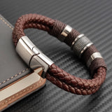 Vintage Multilayer Leather Men Bracelet Stone Bead Bracelet