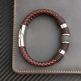 Vintage Multilayer Leather Men Bracelet Stone Bead Bracelet