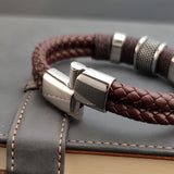 Vintage Multilayer Leather Men Bracelet Stone Bead Bracelet