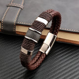 Vintage Multilayer Leather Men Bracelet Stone Bead Bracelet