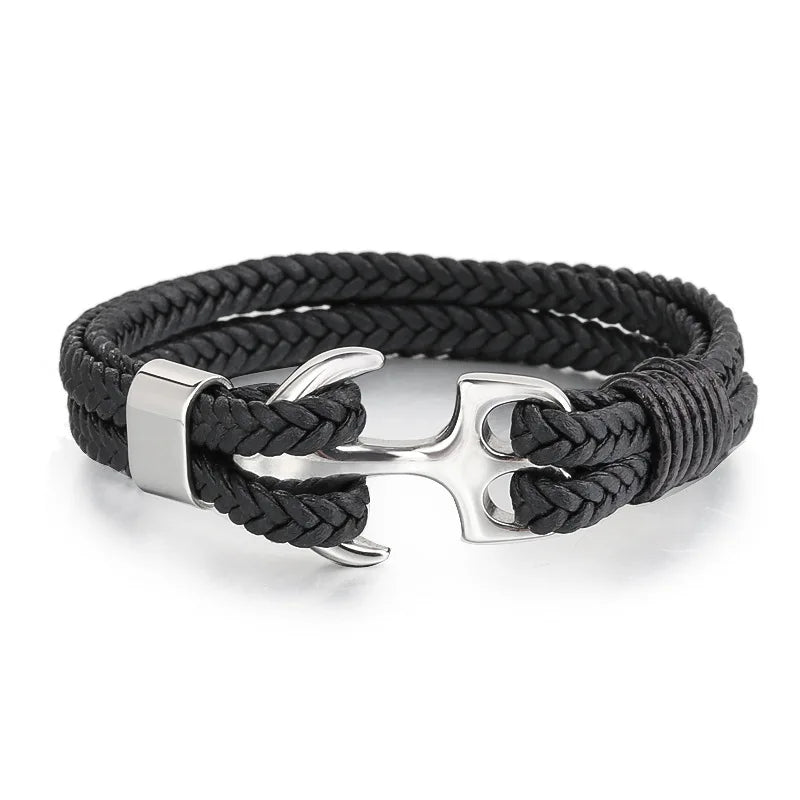 Vintage Anchor Braided Bracelet for Men