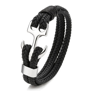 Vintage Anchor Braided Bracelet for Men