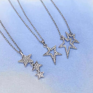 Vintage Star Crystal Pendant Necklaces for Women Y2k Jewelry