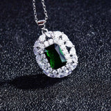 Vintage Crystal Pendant Necklace Women Silver Sweater Necklace