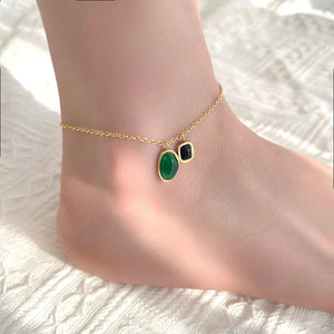 Vintage Stainless Steel Irregular Pendant Anklet