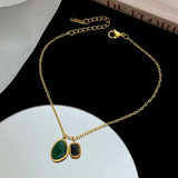 Vintage Stainless Steel Irregular Pendant Anklet