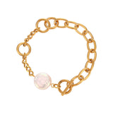 18K Plated Pearl Bracelet Waterproof Hypoallergenic Chain for Women