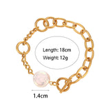18K Plated Pearl Bracelet Waterproof Hypoallergenic Chain for Women