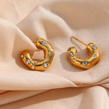 Crystal Paved Chunky Statement Earrings