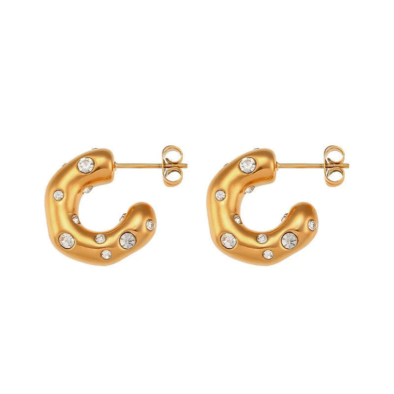 Crystal Paved Chunky Statement Earrings