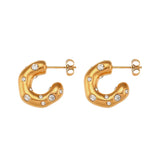 Crystal Paved Chunky Statement Earrings