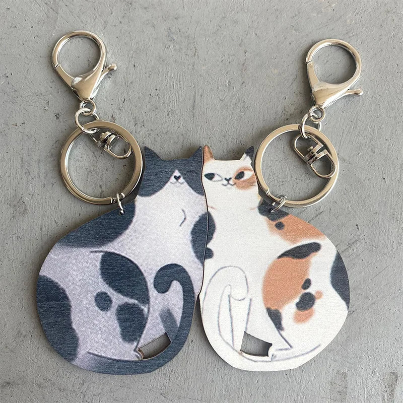 Mother's Keychain Set Cat Raccoon Hedgehog Mother Son Friendship Key Holder
