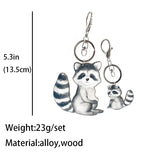 Mother's Keychain Set Cat Raccoon Hedgehog Mother Son Friendship Key Holder