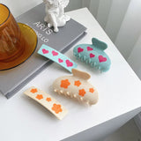 Acetic Acid Love Heart Flower Hair Claw Clip For Woman Girls