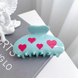 Acetic Acid Love Heart Flower Hair Claw Clip For Woman Girls