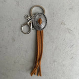 Western Cowboy Style Tassel Pendant Leather Keychain