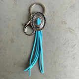 Western Cowboy Style Tassel Pendant Leather Keychain