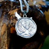 Stainless Steel Punk Eagle Head Pendant Necklace for Men