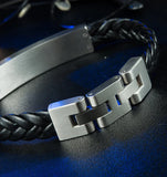 Stainless Steel Carbon Fiber Men's Bracelet 12MM