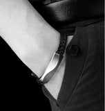 Stainless Steel Carbon Fiber Men's Bracelet 12MM