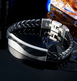 Stainless Steel Carbon Fiber Men's Bracelet 12MM