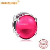 925 Silver Crystal Heart Charms Beads for Bracelet