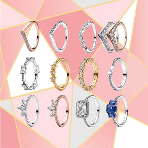 S925 Pure Silver Eternal Star Ring Series Women's Jewelry