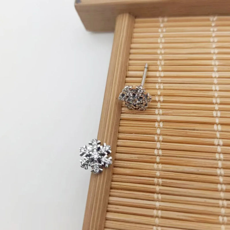 Snowflake Stud Earrings - Winter Jewelry Christmas Gift