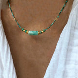 Vintage Ethnic Style Natural Stone Copper Alloy Necklace
