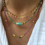 Vintage Ethnic Style Natural Stone Copper Alloy Necklace